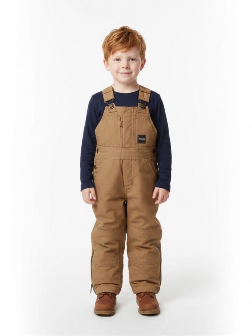 Boys Walls Tough Wear Tan Insulated Bib Overalls